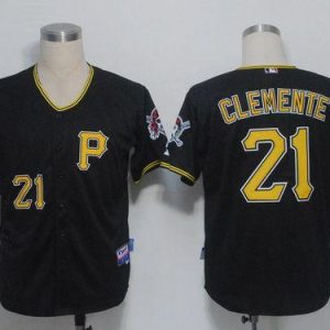 Superb Pirates #21 Roberto Clemente Black Cool Base Stitched MLB Jersey