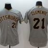Fantastic Pirates #21 Roberto Clemente Grey Flexbase Authentic Collection Stitched MLB Jersey