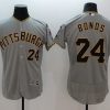 Premium Pirates #24 Barry Bonds Grey Flexbase Authentic Collection Stitched MLB Jersey
