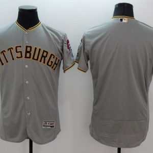 Stunning Pirates Blank Grey Flexbase Authentic Collection Stitched MLB Jersey