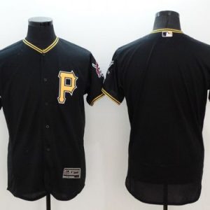Exceptional Pirates Blank Black Flexbase Authentic Collection Stitched MLB Jersey