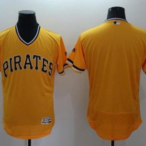 Delightful Pirates Blank Gold Flexbase Authentic Collection Stitched MLB Jersey