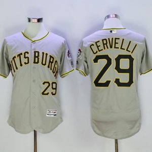 Stunning Pirates #29 Francisco Cervelli Grey Flexbase Authentic Collection Stitched MLB Jersey