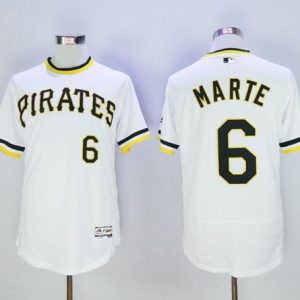 Outstanding Pirates #6 Starling Marte White Flexbase Authentic Collection Cooperstown Stitched MLB Jersey