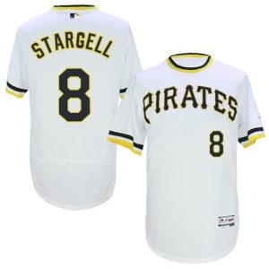 Stunning Pirates #8 Willie Stargell White Flexbase Authentic Collection Cooperstown Stitched MLB Jersey