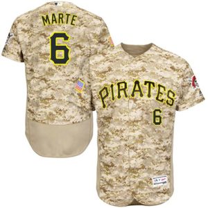 Premium Pirates #6 Starling Marte Camo Flexbase Authentic Collection Stitched MLB Jersey