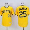 Amazing Pirates #25 Gregory Polanco Gold Flexbase Authentic Collection Cooperstown Stitched MLB Jersey
