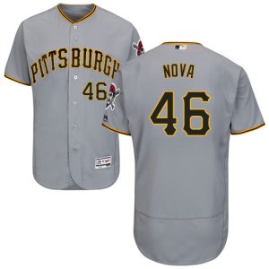 Stunning Pirates #46 Ivan Nova Grey Flexbase Authentic Collection Stitched MLB Jersey