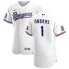 Outstanding Texas Rangers #1 Elvis Andrus Men's Nike White Home 2020 Authentic Patch Player MLB Jersey