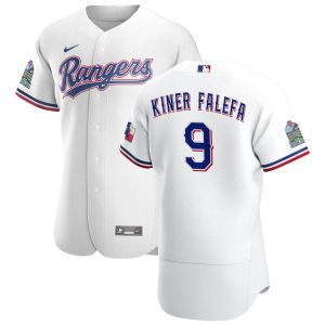 Delightful Texas Rangers #9 Isiah Kiner Falefa Men's Nike White Home 2020 Authentic Patch Player MLB Jersey
