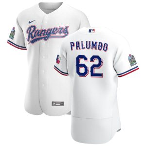 Superb Texas Rangers #62 Joe Palumbo Men's Nike White Home 2020 Authentic Patch Player MLB Jersey