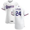 Amazing Texas Rangers #24 Jordan Lyles Men's Nike White Home 2020 Authentic Player MLB Jersey