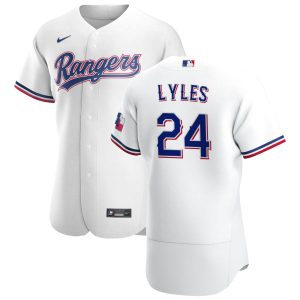 Amazing Texas Rangers #24 Jordan Lyles Men's Nike White Home 2020 Authentic Player MLB Jersey