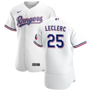 Delightful Texas Rangers #25 Jose Leclerc Men's Nike White Home 2020 Authentic Player MLB Jersey