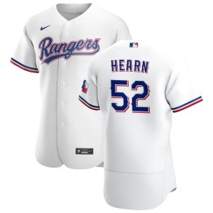Premium Texas Rangers #52 Taylor Hearn Men's Nike White Home 2020 Authentic Player MLB Jersey