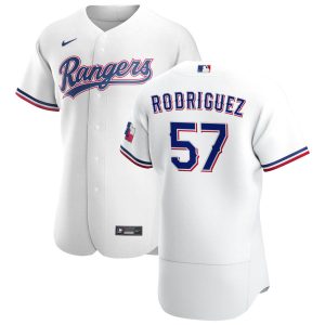 Fantastic Texas Rangers #57 Joely Rodriguez Men's Nike White Home 2020 Authentic Player MLB Jersey