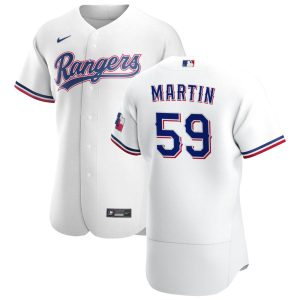 Amazing Texas Rangers #59 Brett Martin Men's Nike White Home 2020 Authentic Player MLB Jersey
