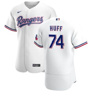 Impressive Texas Rangers #74 Sam Huff Men's Nike White Home 2020 Authentic Player MLB Jersey