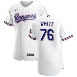 Outstanding Texas Rangers #76 Eli White Men's Nike White Home 2020 Authentic Player MLB Jersey