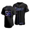 Stunning Texas Rangers #56 Jose Trevino Men's Nike Iridescent Holographic Collection MLB Jersey   Black