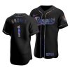 Amazing Texas Rangers #1 Elvis Andrus Men's Nike Iridescent Holographic Collection MLB Jersey   Black