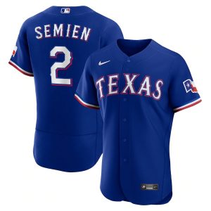 Superb Texas Rangers #2 Marcus Semien Men's Nike Royal Alternate Authentic Player Jersey