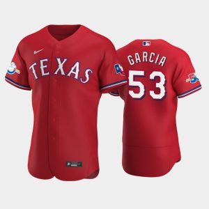 Amazing Texas Rangers #53 Adolis Garcia Authentic 50th Anniversary Men's Nike Alternate MLB Jersey   Red