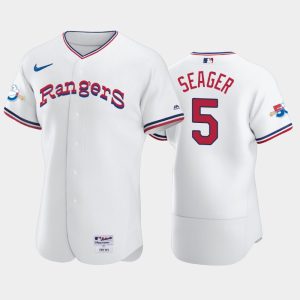 Delightful Texas Rangers #5 Corey Seager 1972 Throwback 50th Anniversary Authentic Men's Nike MLB Jersey   White