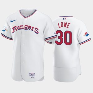 Fantastic Texas Rangers #30 Nathaniel Lowe 1972 Throwback 50th Anniversary Authentic Men's Nike MLB Jersey   White