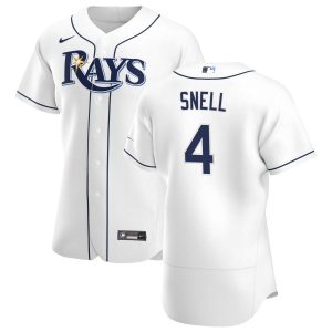 Impressive Tampa Bay Rays #4 Blake Snell Men's Nike White Home 2020 Authentic Player MLB Jersey