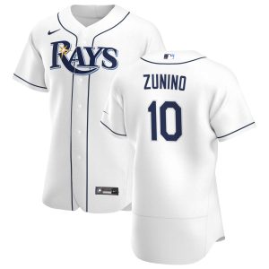 Fantastic Tampa Bay Rays #10 Mike Zunino Men's Nike White Home 2020 Authentic Player MLB Jersey