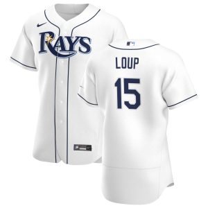 Amazing Tampa Bay Rays #15 Aaron Loup Men's Nike White Home 2020 Authentic Player MLB Jersey