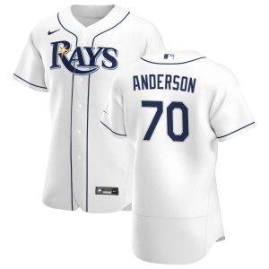Amazing Tampa Bay Rays #70 Nick Anderson Men's Nike White Home 2020 Authentic Player MLB Jersey