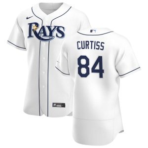 Outstanding Tampa Bay Rays #84 John Curtiss Men's Nike White Home 2020 Authentic Player MLB Jersey
