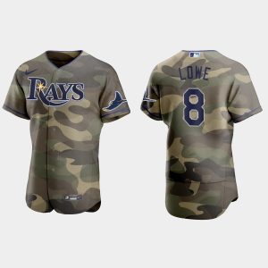 Premium Tampa Bay Rays #8 Brandon Lowe Men's Nike 2021 Armed Forces Day Authentic MLB Jersey  Camo
