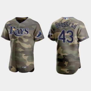 Impressive Tampa Bay Rays #43 Mike Brosseau Men's Nike 2021 Armed Forces Day Authentic MLB Jersey  Camo