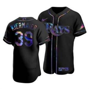 Superb Tampa Bay Rays #39 Kevin Kiermaier Men's Nike Iridescent Holographic Collection MLB Jersey   Black