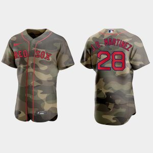 Premium Boston Red Sox #28 J.D. Martinez Men's Nike 2021 Armed Forces Day Authentic MLB Jersey  Camo