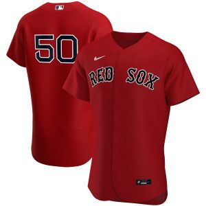 Fantastic Boston Red Sox #50 Mookie Betts Men's Nike Red Alternate 2020 Authentic Player Team MLB Jersey