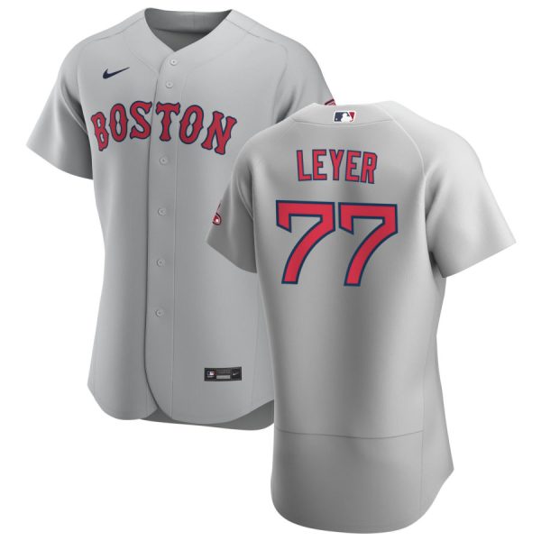 Impressive Boston Red Sox #77 Robinson Leyer Men's Nike Gray Road 2020 Authentic Team MLB Jersey