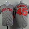 Superb Red Sox #45 Pedro Martinez Grey Cool Base Stitched MLB Jersey