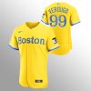 HighQuality Boston Red Sox #99 Alex Verdugo Men's Nike 2021 City Connect Gold Authentic MLB Jersey   No Name