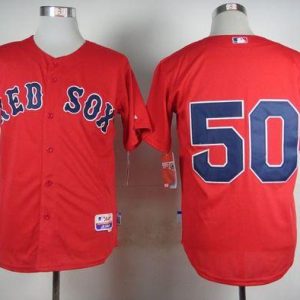 Outstanding Red Sox #50 Mookie Betts Red Cool Base Stitched MLB Jersey