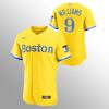 Premium Boston Red Sox #9 Ted Williams Men's Nike 2021 City Connect Gold Authentic MLB Jersey