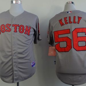 Stunning Red Sox #56 Joe Kelly Grey Cool Base Stitched MLB Jersey
