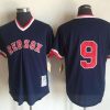 Stunning Mitchell And Ness 1990 Red Sox #9 Ted Williams Dark Blue Stitched Throwback MLB Jersey