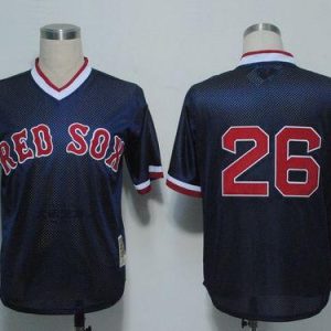 Delightful Mitchell And Ness 1991 Red Sox #26 Wade Boggs Dark Blue Stitched Throwback MLB Jersey