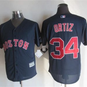 Exceptional Red Sox #34 David Ortiz Navy Blue New Cool Base Stitched MLB Jersey