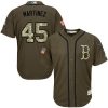 Superb Red Sox #45 Pedro Martinez Green Salute to Service Stitched MLB Jersey