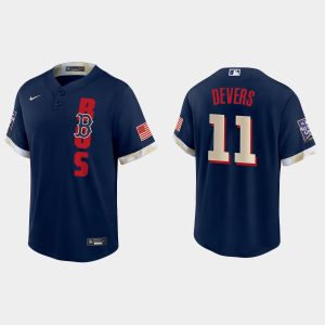 Stunning Boston Red Sox #11 Rafael Devers 2021 MLB All Star Game Fan's Version Navy Jersey